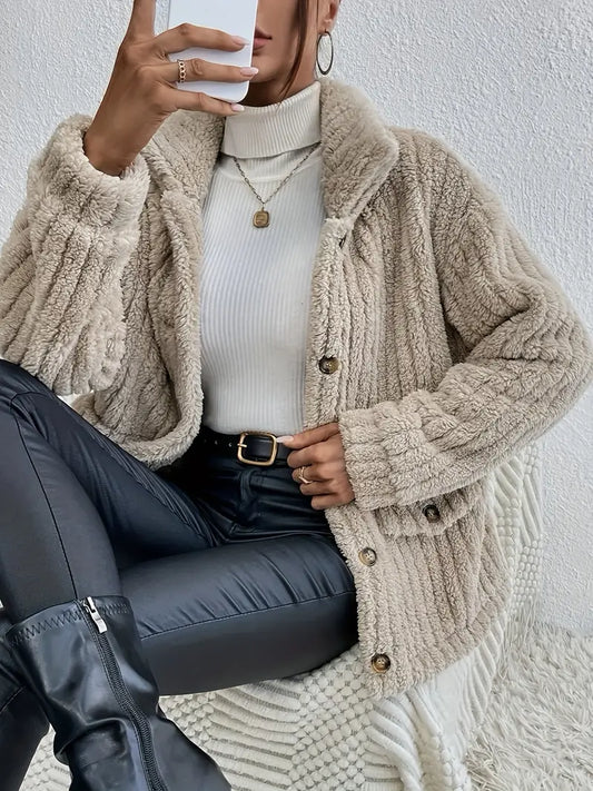 Nova | Double-Sided Velvet Button Cardigan