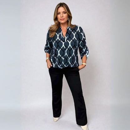 Samantha | Elegant Geometric Blouse