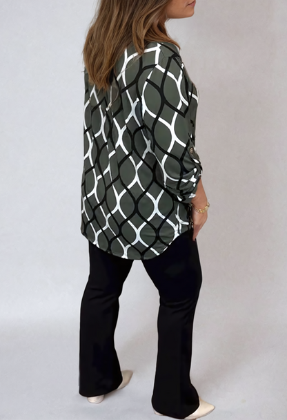 Samantha | Elegant Geometric Blouse