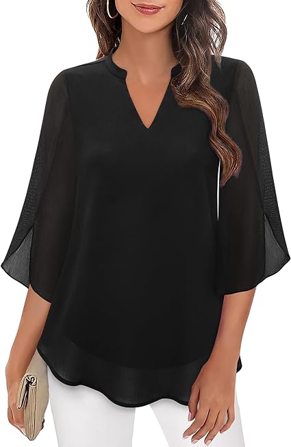 Sarah | Double Layers Chiffon Blouse